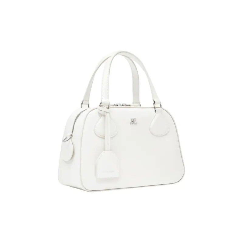 COURREGES Leather Shoulder Bag Crossbody Bag Handbag Women's Traditional White-1