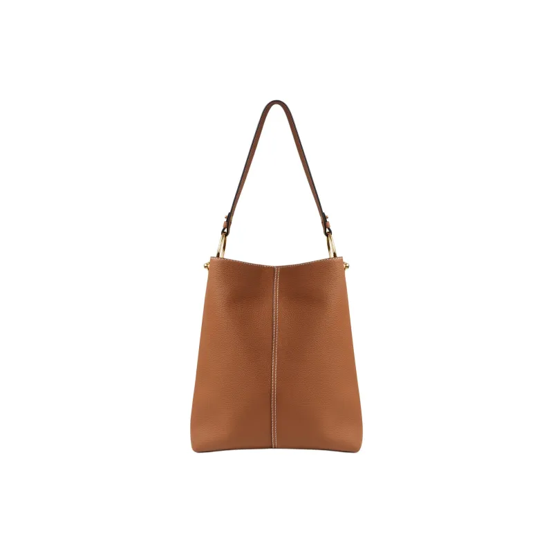 Strathberry Grained Calfskin Bucket Bag Hobo Bag Handbag Shoulder Bag Women's Tan-0
