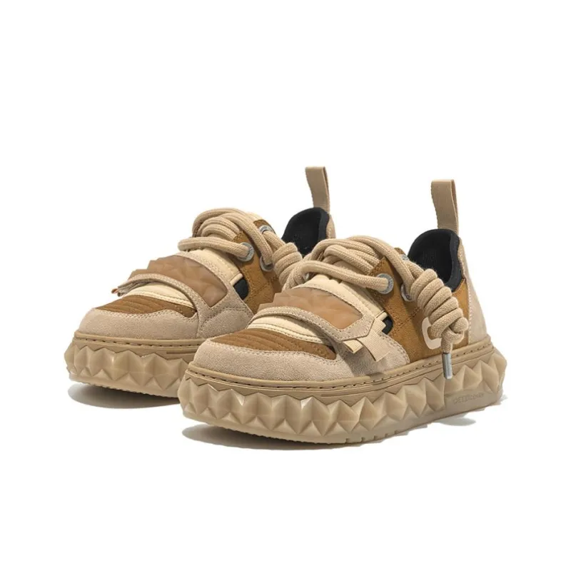OETZI New Iceberg Series Casual Shoes Unisex Low Top Brown Khaki-1