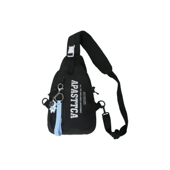 Parker Bear Nylon Crossbody Bag Sling Bag Regular Unisex Black/Gray/Orange & Dark Blue/Orange & Light Blue
