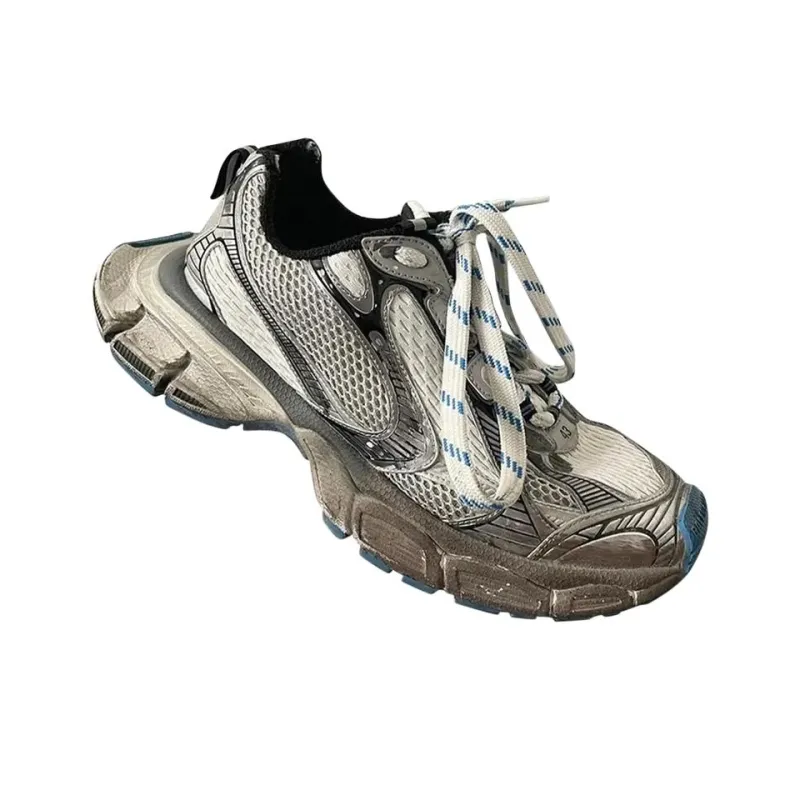 Balenciaga 3XL Sneakers 'Worn Out Grey White And Blue Mesh And Polyurethane' Women's-2