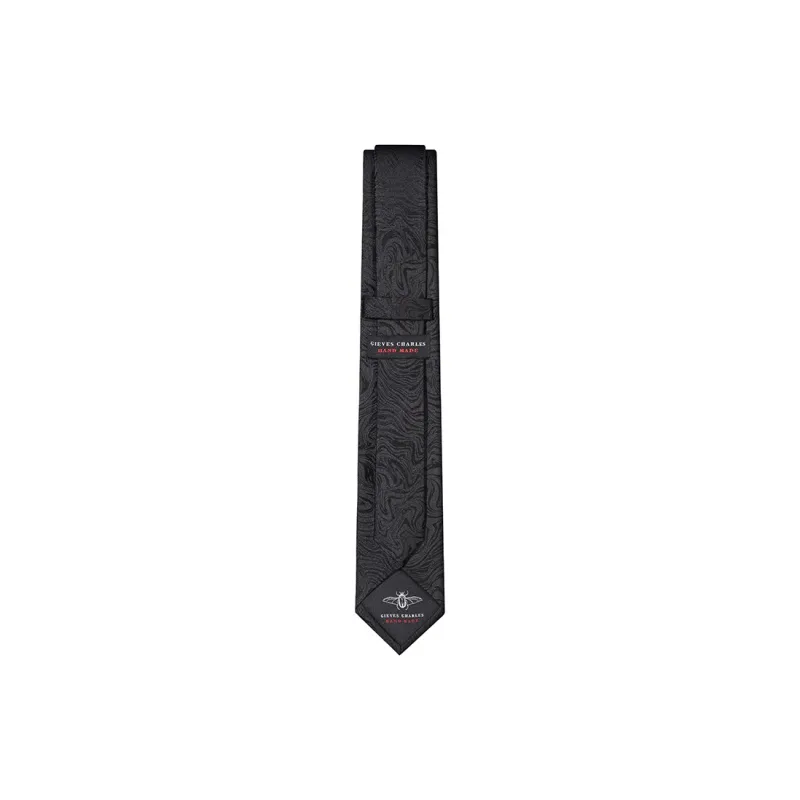 GIEVES CHARLES Mulberry Silk Ties Men's Obsidian Iridescent-4