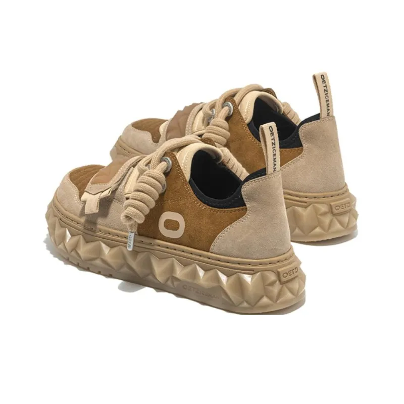 OETZI New Iceberg Series Casual Shoes Unisex Low Top Brown Khaki-2