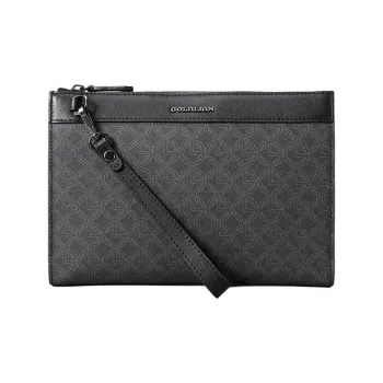 GOLDLION Top Grain Cow Leather With PVC Clutch Men's Black