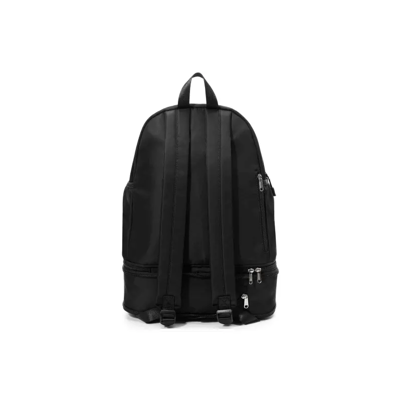 QING QI ZHE Fabric Backpack Travel Backpack Backpack Unisex Black Ecru Light Blue-4
