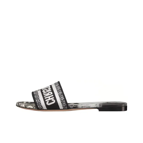 DIOR Dway Slip-Resistant Slide Slippers Women's Black White