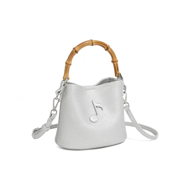 KKA Fabric Handbag Shoulder Bag Crossbody Bag Regular Women's Silver/Ecru/Black-5