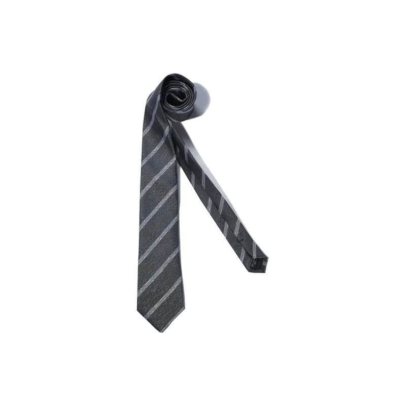 GIEVES CHARLES Mulberry Silk Ties Men's Gray White Twill-3