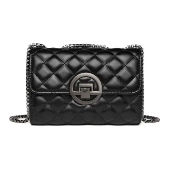 Carksky Leather Small Square Bag Shoulder Bag Crossbody Bag Women's Black/White