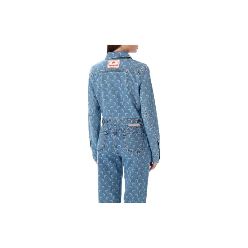 Marine Serre Moon Denim Cropped Jacket-1