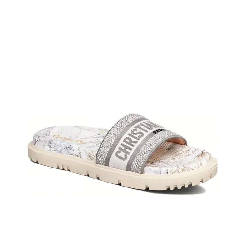 DIOR Dway EVA Quick Dry Slide Slippers Women's White Gray-1