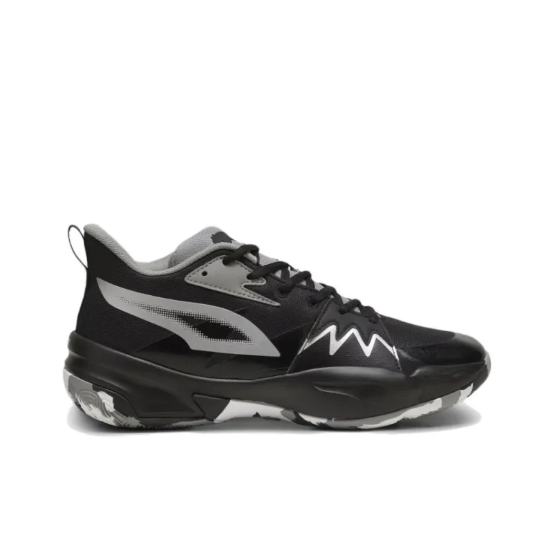 PUMA Genetics Slip Resistant And Breathable Mid Top Basketball Shoes Unisex Black-1