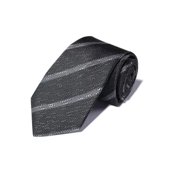 GIEVES CHARLES Mulberry Silk Ties Men's Gray White Twill