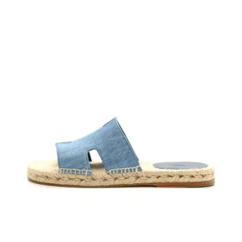 HERMES Antigua Stylish Sandals Men's Denim Blue