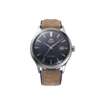ORIENT Classic Collection Automatic/Manual Mechanical Movement Leather Strap Watch Men's Watches Blue Dial