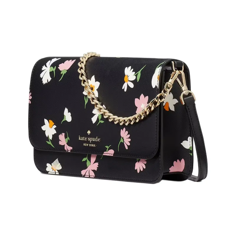Kate Spade Saffiano Leather Crossbody Bag, Shoulder Bag Women's Black-1