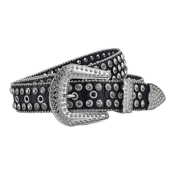 Emperor Penguin Belt Decoration With Rhinestones Rhinestone PU Artificial Leather Belts Women's 3cm-0