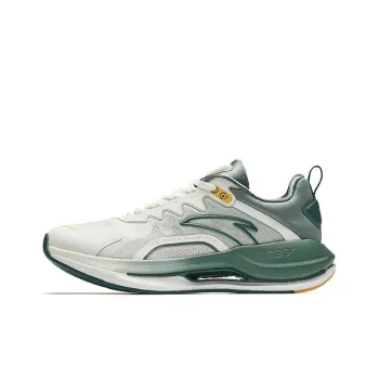 Anta Cushioned Wear Resistant Coverage Low Top Nitrogen Technology Running Shoes Men's White Green