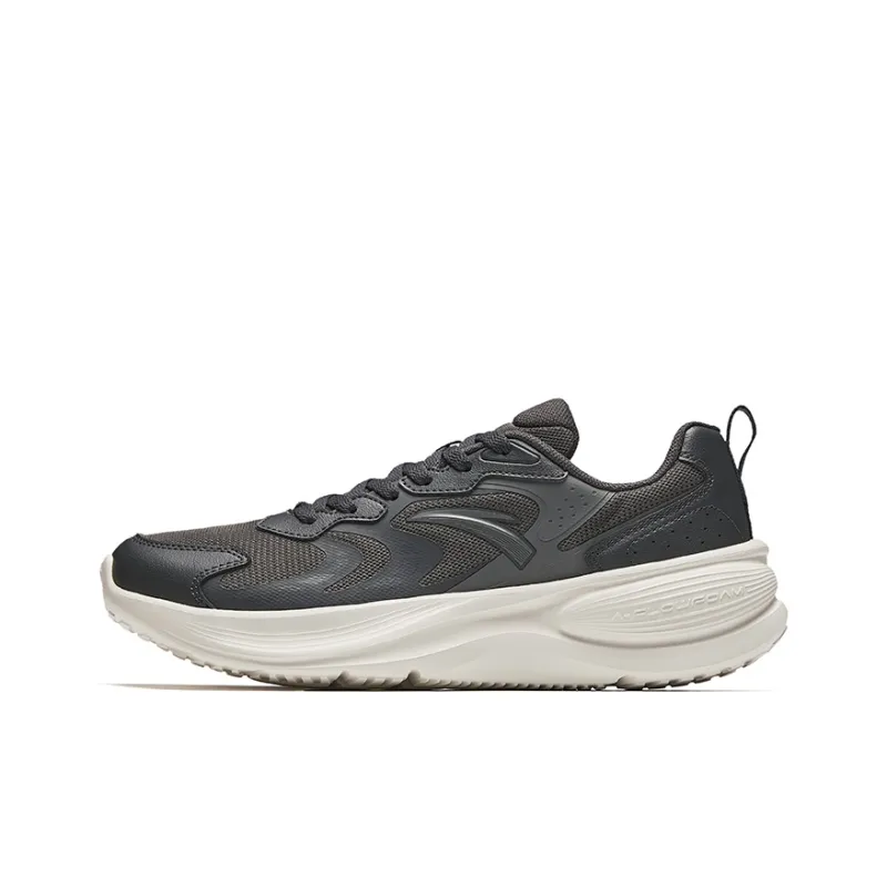 Anta Anti Slip Wear Resistant Low Top Casual Running Shoes Men's Gray White-0