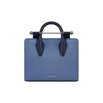 Strathberry Calfskin Shoulder Bag Crossbody Bag Handbag Nano Women's Sea Blue+Marine Blue