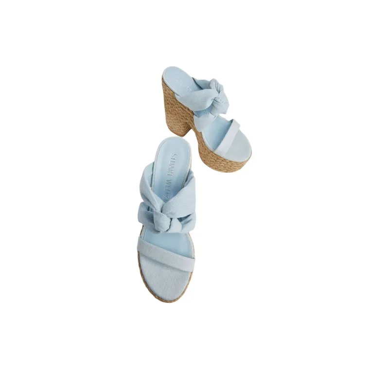 Stuart Weitzman/SW Playa Slide Slippers 14.5cm Women's Blue-3