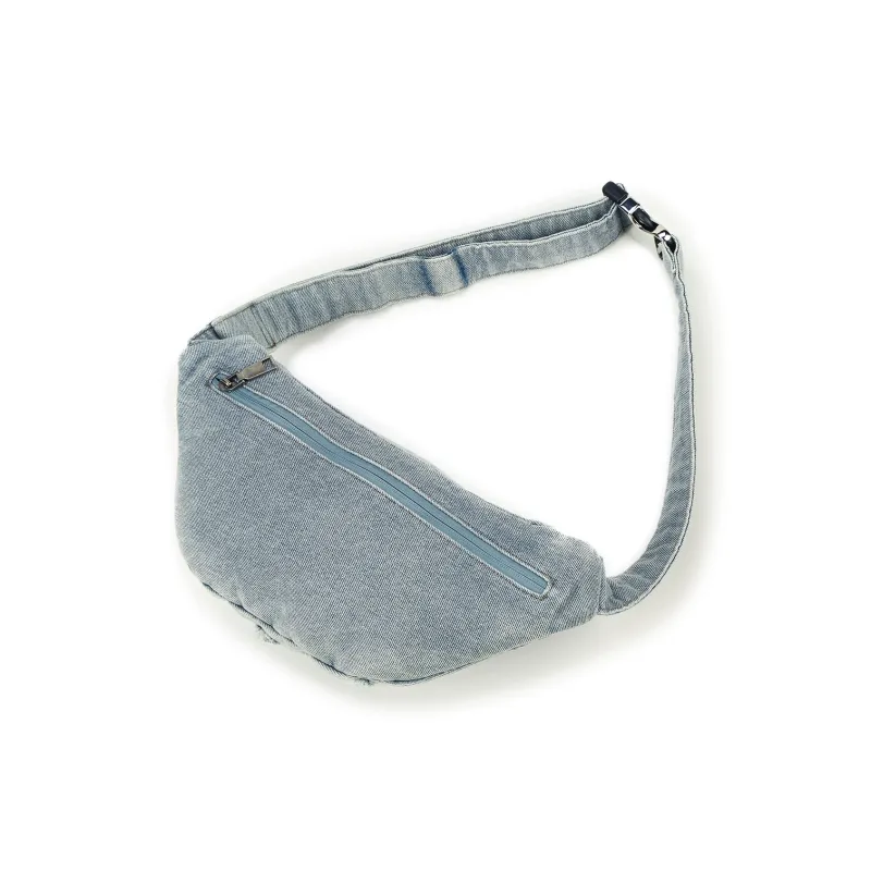 Guuka Fabric Fanny Pack Medium Size Unisex Denim Blue-2