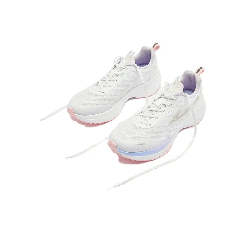 QIAODAN Star Joy Cushioning Breathable Low Top Casual Running Shoes Women's White Pink-2