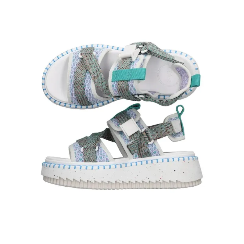 Chloe Lilli Strap Sandals Women's Blue-5