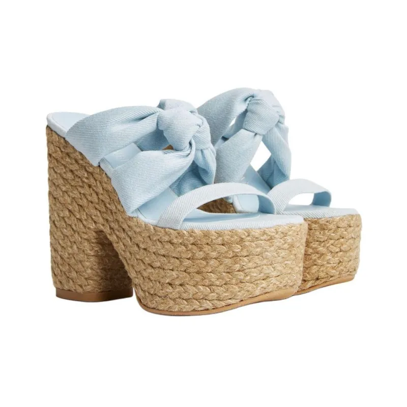 Stuart Weitzman/SW Playa Slide Slippers 14.5cm Women's Blue-2