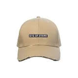 EYEOFSTARK Baseball Cap Basic LOGO Distressed Khaki