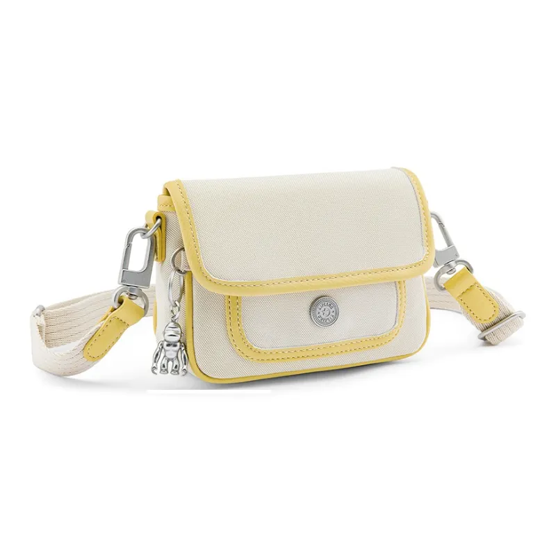 Kipling Polyester Crossbody Bag Small Size Unisex Beige & Yellow-1
