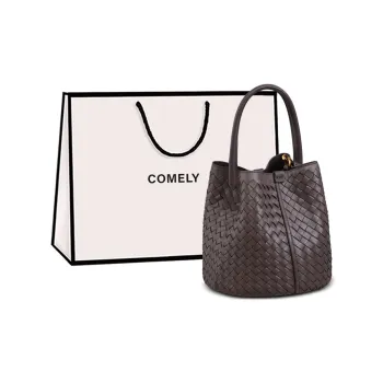 COMELY Sheepskin Patchwork Leather Bucket Bag, Handbag, Shoulder Bag Regular Women's Purple