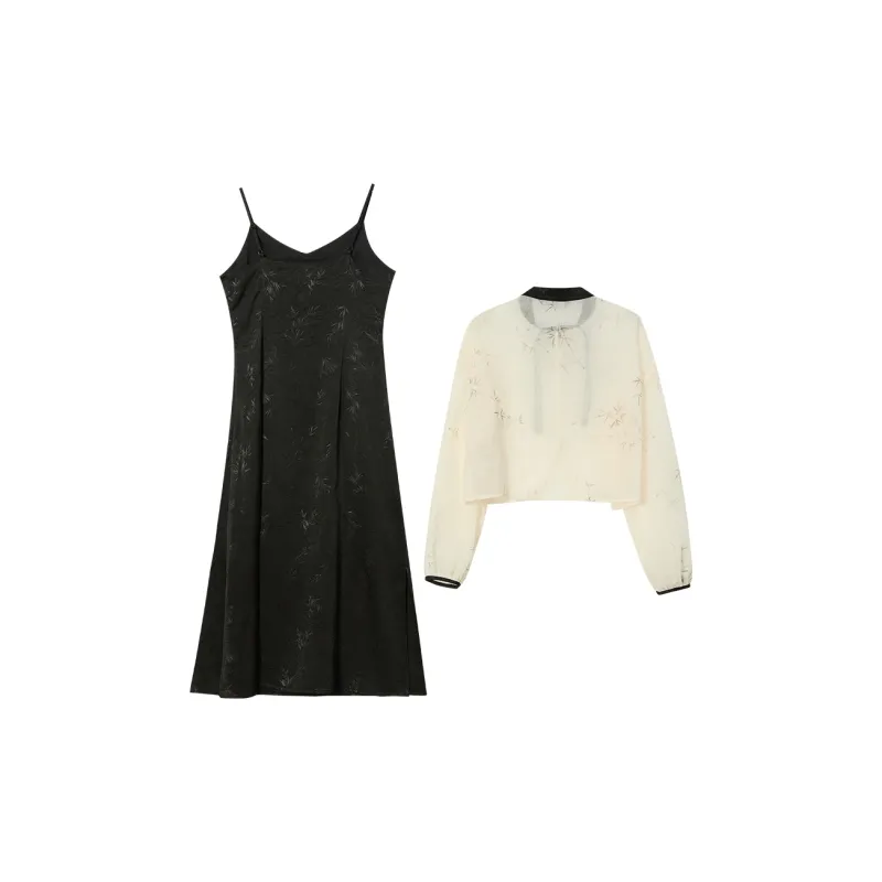 WESTLINK Skirt Set Women's Black/Apricot-1