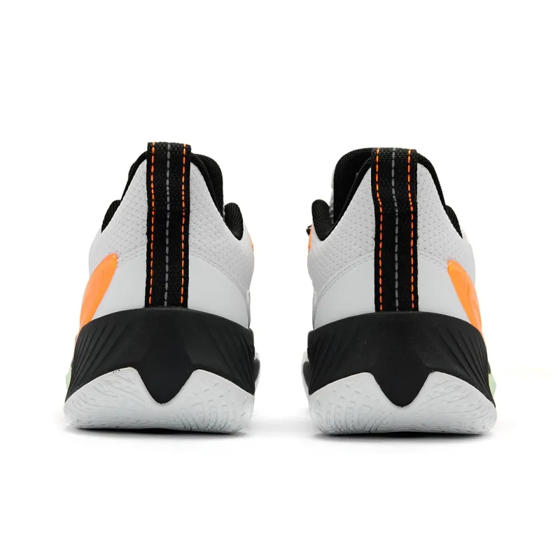 QIAODAN Uh-huh Wear-Resistant Support Balance Low-Top Patented Rebound Technology Basketball Shoes Women's White Orange-4