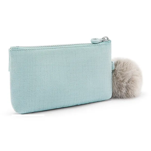 Kipling Polyamide Clutch Unisex Gray Green Base With Silver Thread Plaid Print-1
