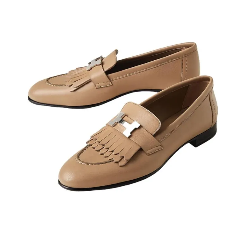 HERMES Royal Loafers Women's Nude-2