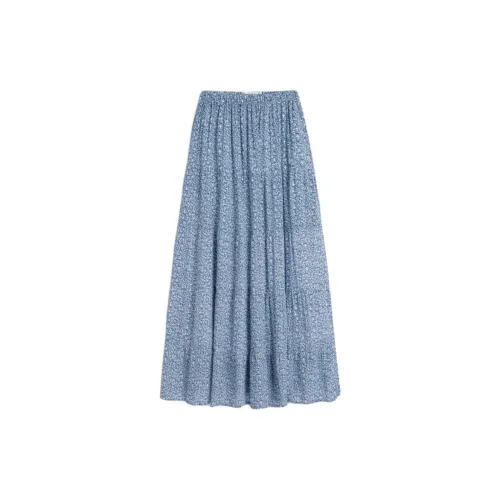 Hollister Casual Long Skirts Women's Blue Print