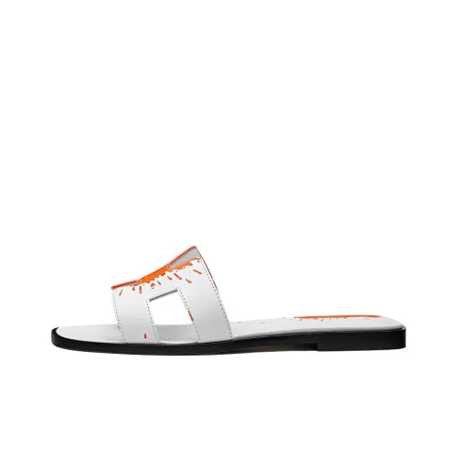 HERMES Slide Slippers Women's White