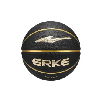 Erke Size 7 Ball Indoor Outdoor Universal Game Basketball PU Black Gold Unisex