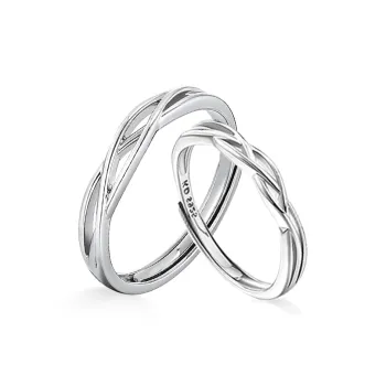 KADER 925 Sterling Silver Rings Unisex Silver White Festival Gift Box