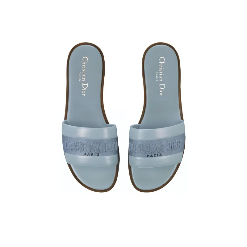DIOR Slide Slippers Women's Light Blue-4