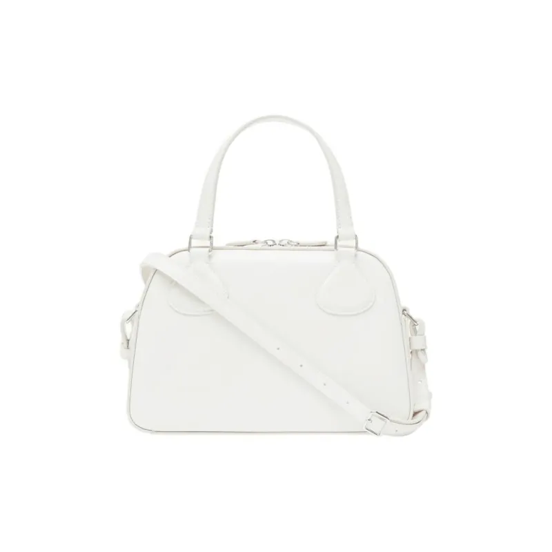 COURREGES Leather Shoulder Bag Crossbody Bag Handbag Women's Traditional White-2
