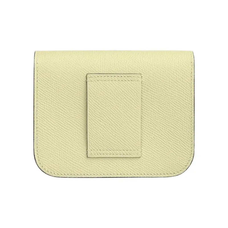 HERMES Constance Slim Epsom Calfskin Clutch Wallet One Shoulder Crossbody Fanny Pack Women's Light Yellow-1