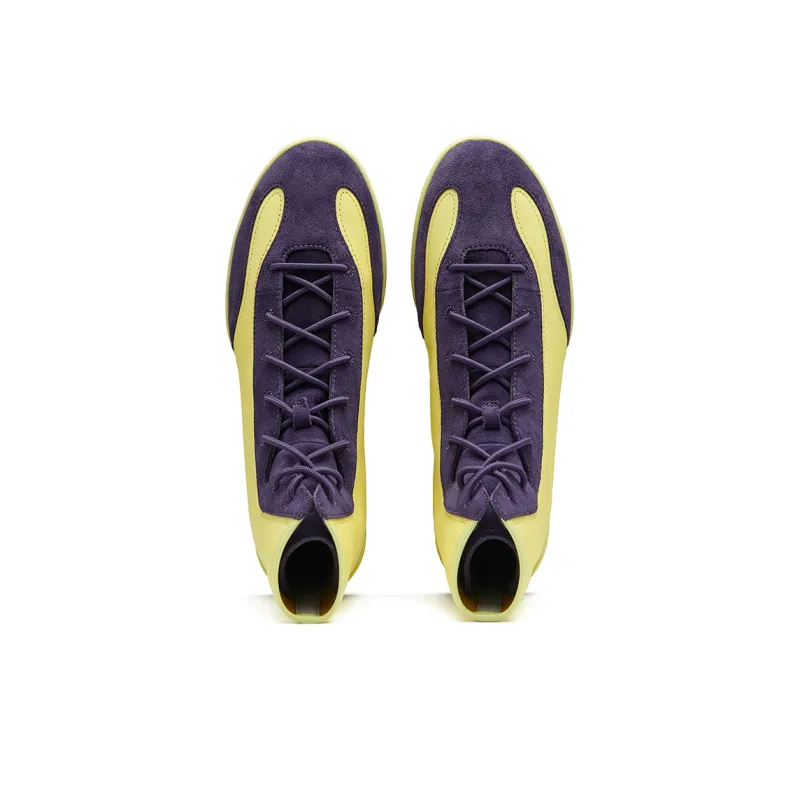 EQLZ EQUALIZER Anti Slip Wear Resistant High Top Vintage Basketball Shoes Unisex Gravel Yellow Classic Purple-2