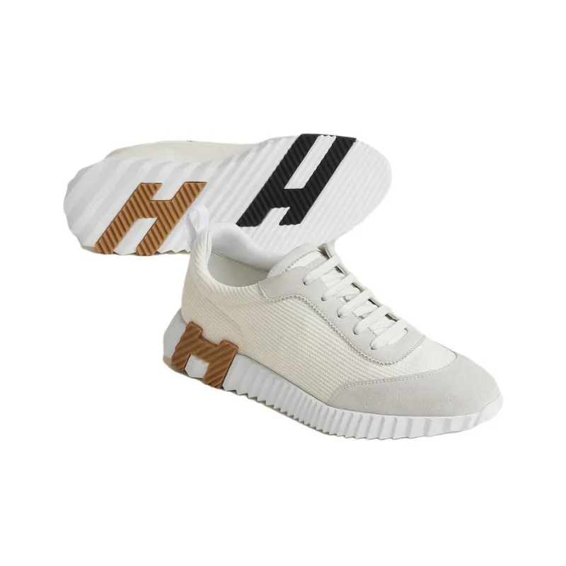 HERMES Bouncing Low Top Casual Shoes Women's White-3