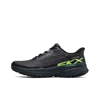 Skechers MEN'S GO Anti Slip Wear Resistant Breathable Support Low Top Casual Running Shoes Men's Black Green