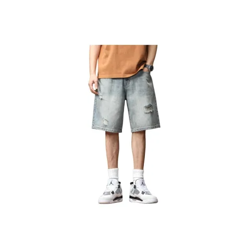 Dme Denim Shorts Men Vintage Light Blue