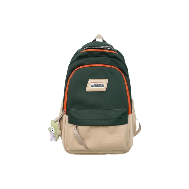 Warrior Nylon Backpack Large Size Unisex White/Green/Red-4