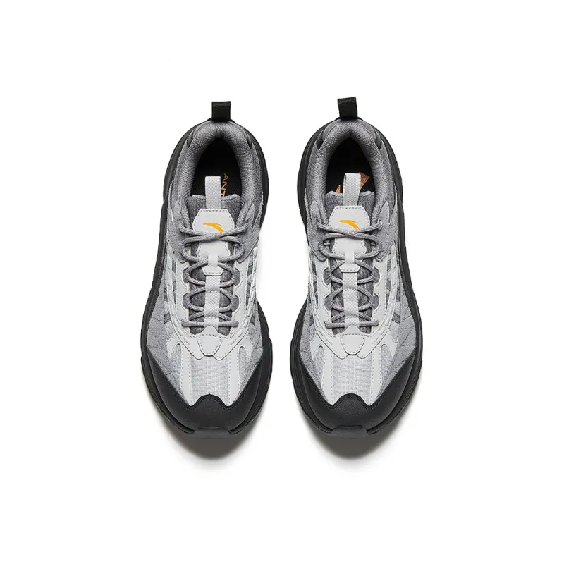 Anta Running Collection Non slip Wear resistant Shock Absorption Low Top Casual Running Shoes Men's Gray Black-2