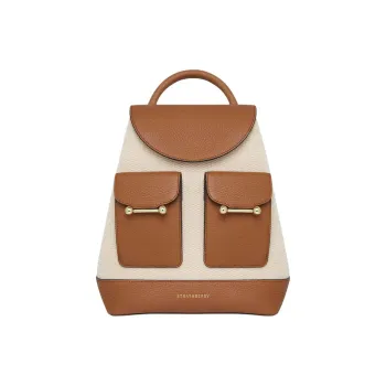 Strathberry Grained Calfskin Backpack Women's Beige & Tawny